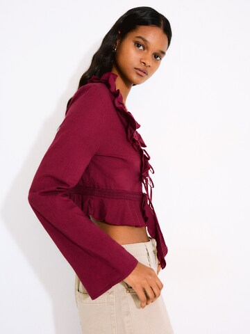 Camicia da donna di Bershka in rosso: frontale