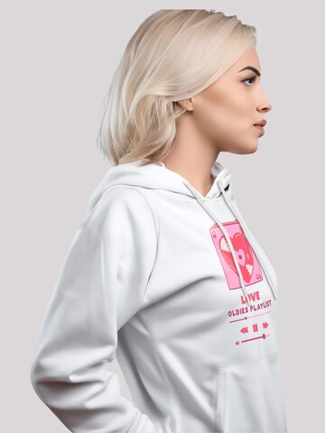 Sweat-shirt 'Love Oldies Playlist Valentinstag' F4NT4STIC en blanc