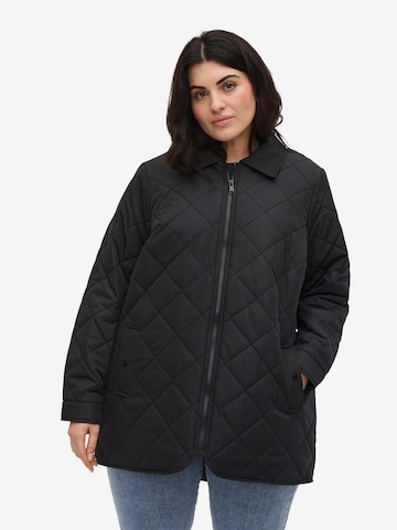 Zizzi Between-Season Jacket 'Mkenzi' in Black: front