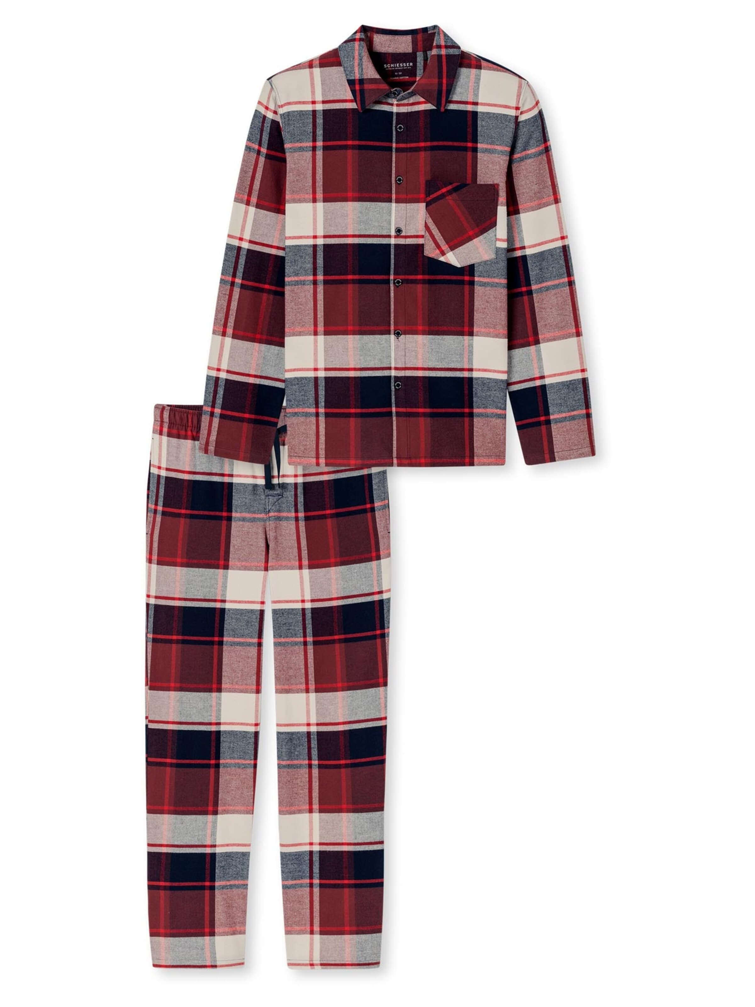 SCHIESSER - Pijama largo 'Selected Premium Warming' en azul: frente