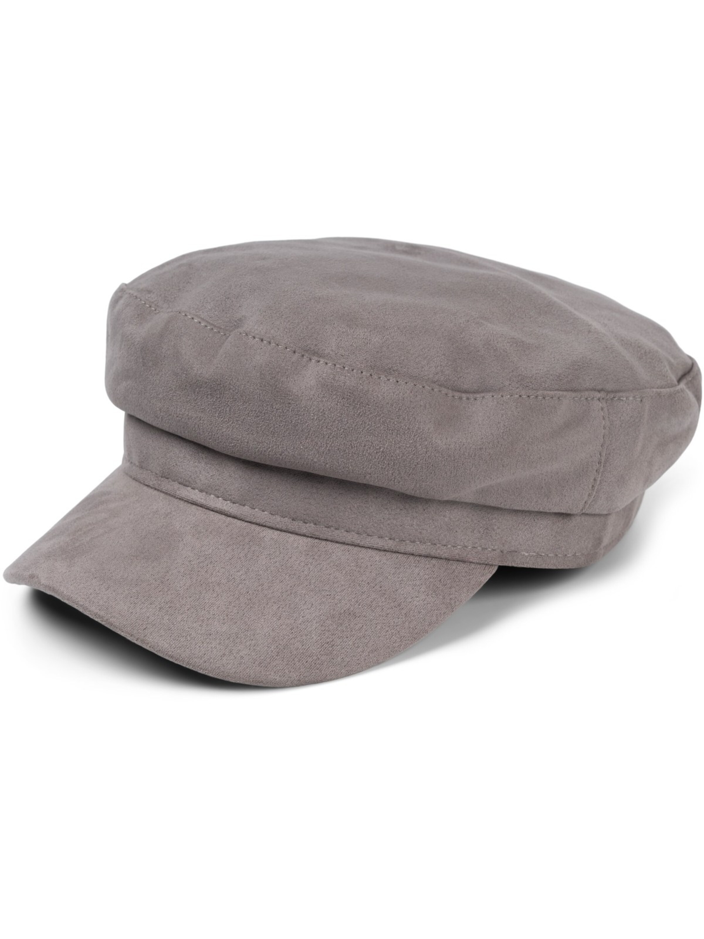 styleBREAKER Beanie 'Ballonmütze Einfarbig Veloursleder Optik' in Grey: front