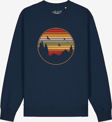 Watapparel Sweatshirt 'Sunset Berge & Tannen' in Blauw: voorkant