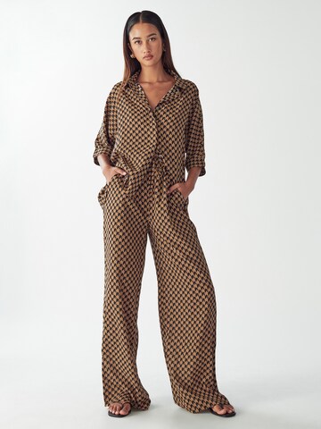 Willa Wide Leg Hose in Braun