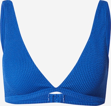 Monki Triangle Bikini Top in Blue: front