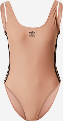 ADIDAS ORIGINALS Bustier Badeanzug 'Adicolor 3-Stripes' in Braun: predná strana