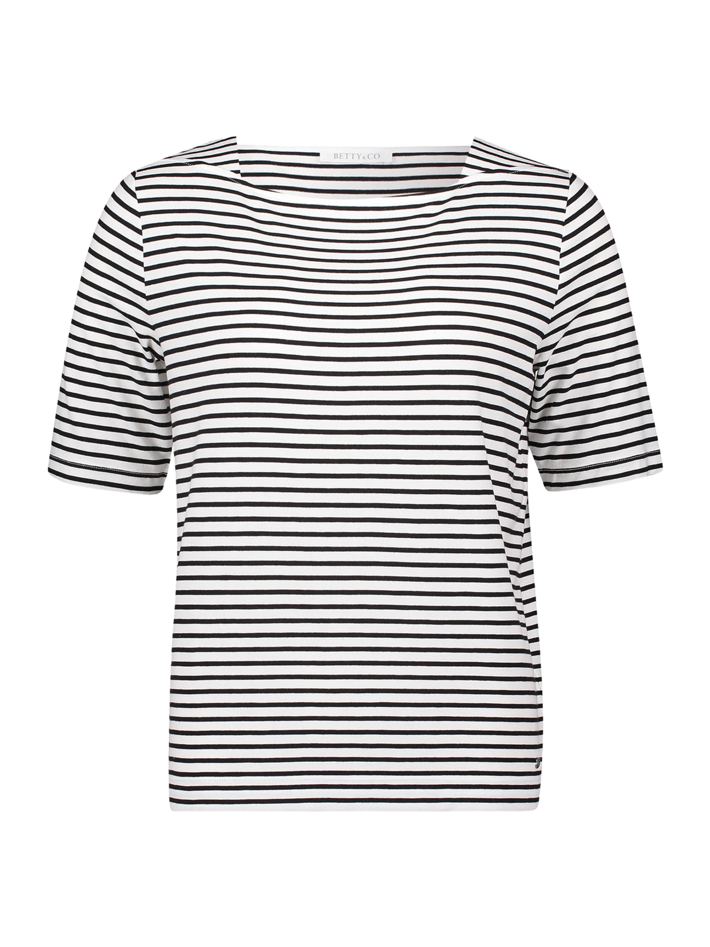 Betty & Co Streifenshirt mit U-Boot-Ausschnitt in Weiß: Vorderseite