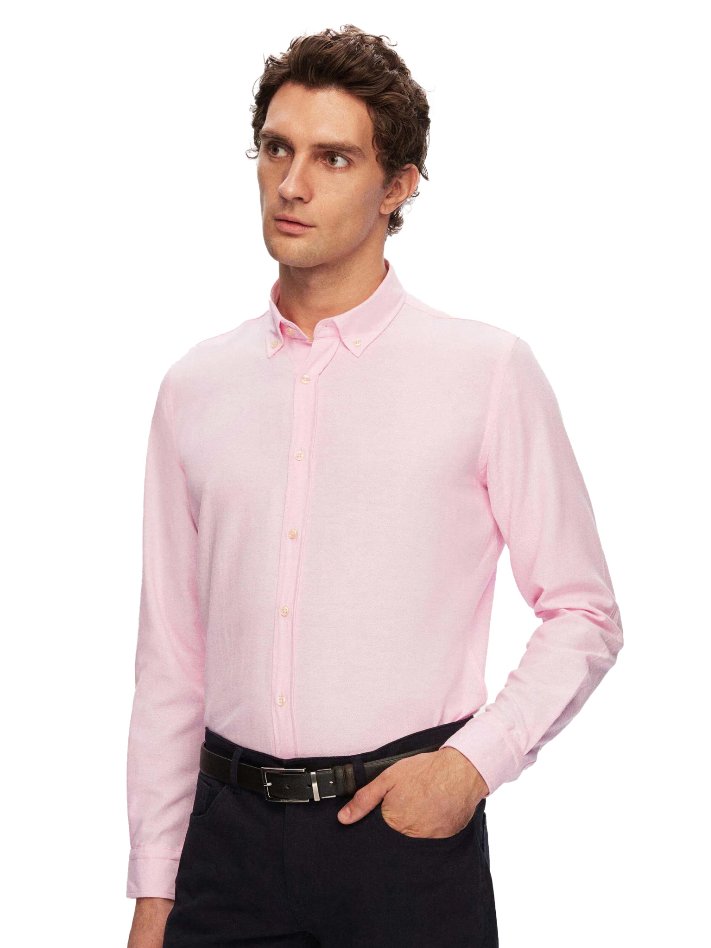 D’S Damat Regular fit Overhemd in Roze: voorkant