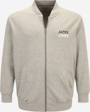 Veste de survêtement 'ATLAS' Jack & Jones Plus en gris : devant