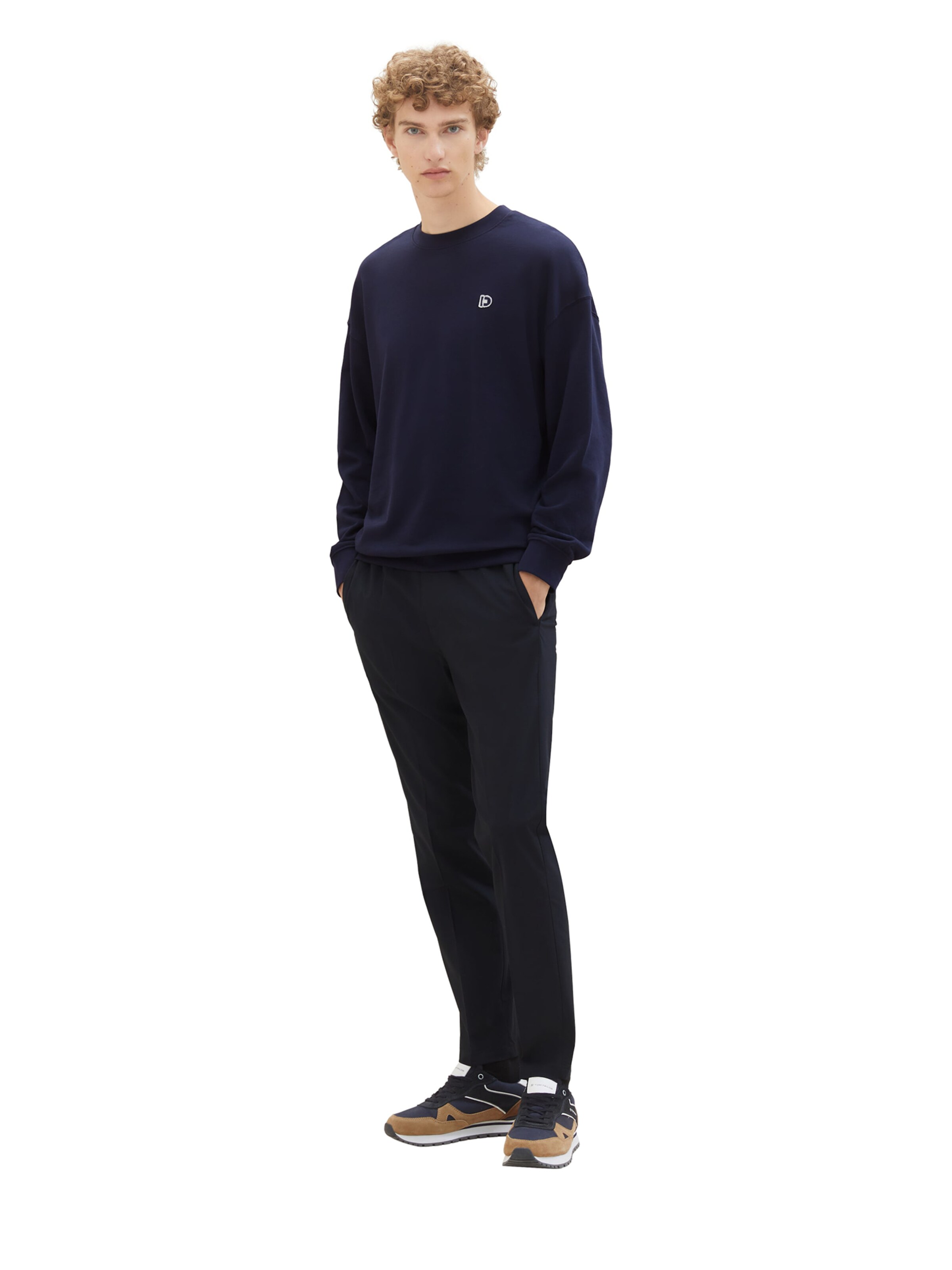 Regular Pantalon à plis TOM TAILOR DENIM en bleu