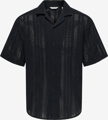 Only & Sons - Ajuste confortable Camisa 'ONSDANI' en negro: frente