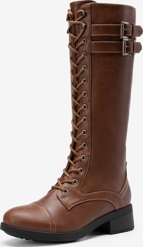 Cuissardes Dream Pairs en marron : devant