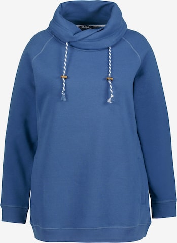 Sweat-shirt Ulla Popken en bleu : devant