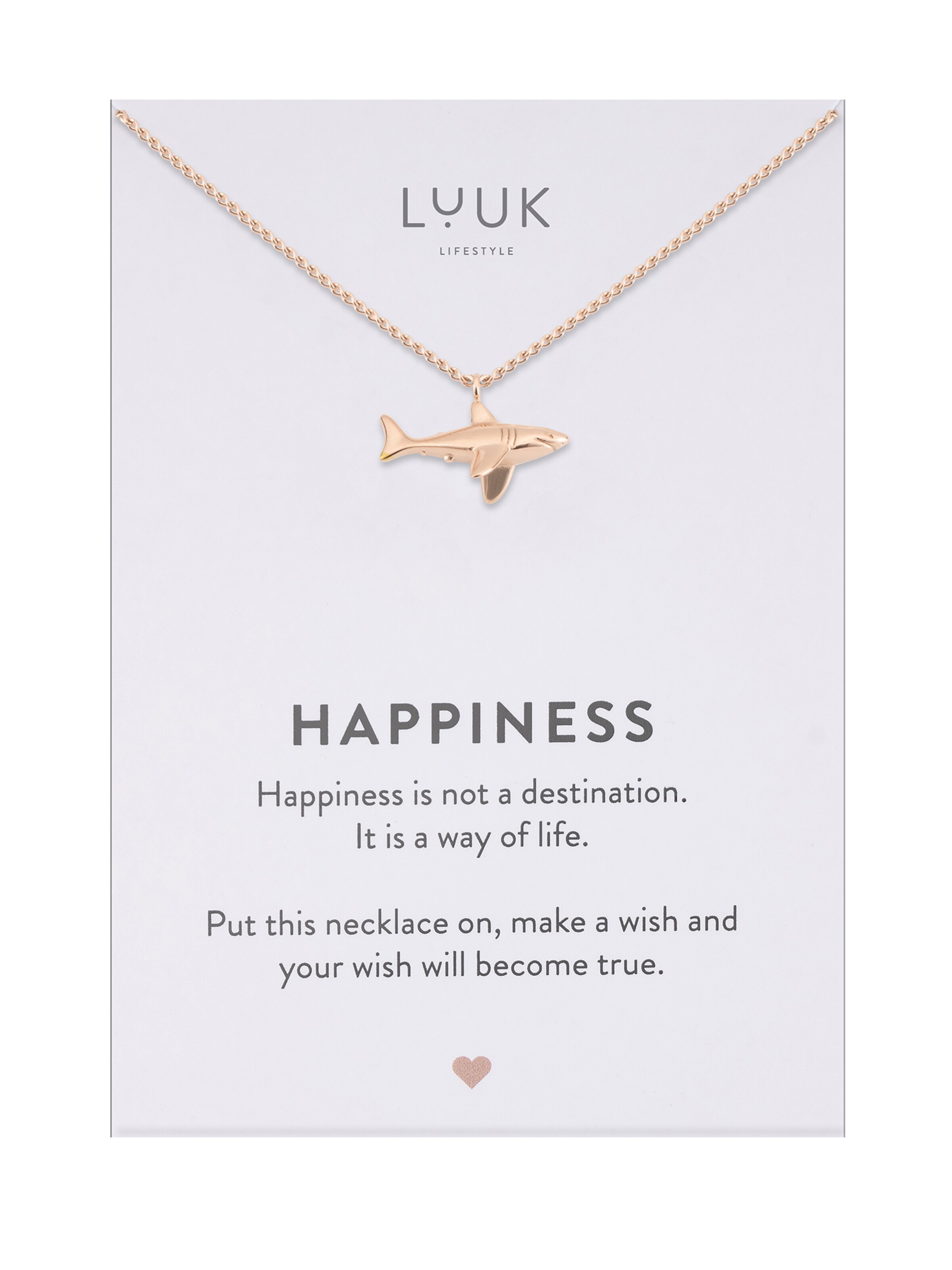 LUUK LIFESTYLE Necklace 'LUUK LIFESTYLE Halskette "Hai"' in Gold: front