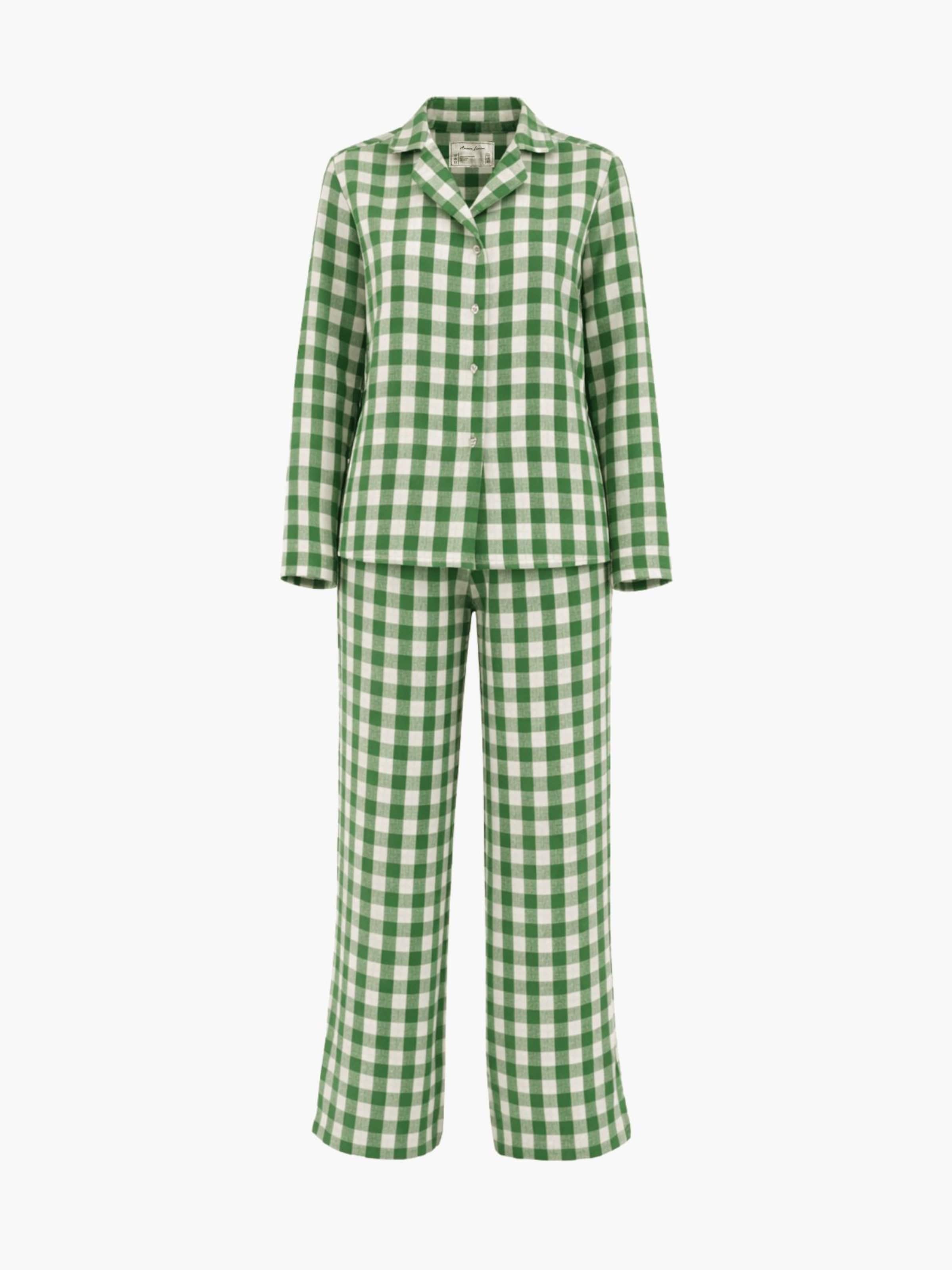 AmourLinen Pajama 'Nightly' in Green: front