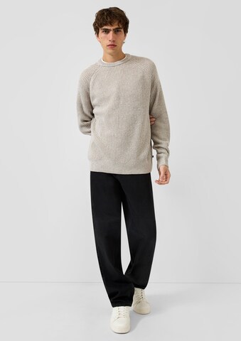 Pull-over QS en beige : devant