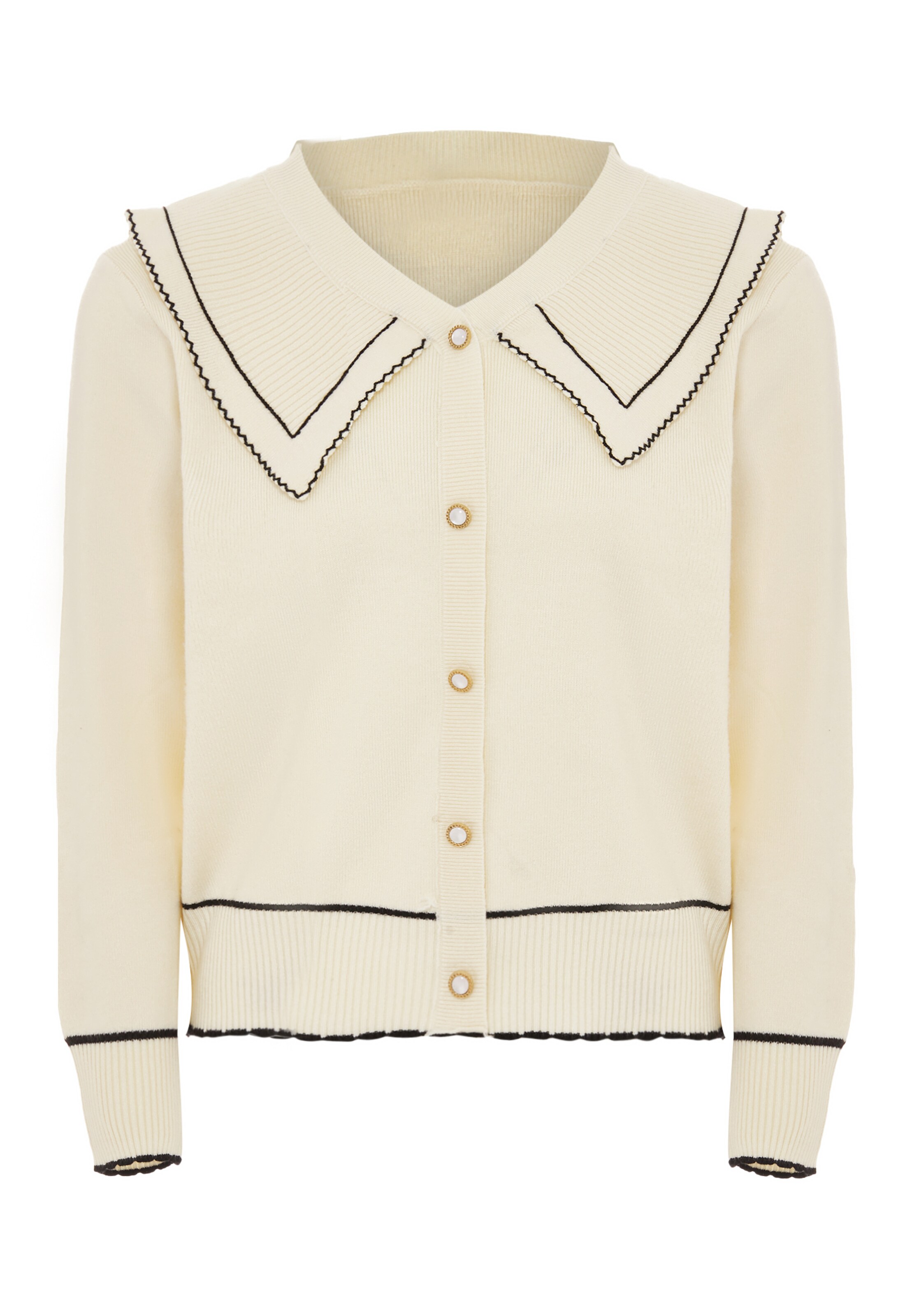 NAEMI - Casaco de malha em branco: frente