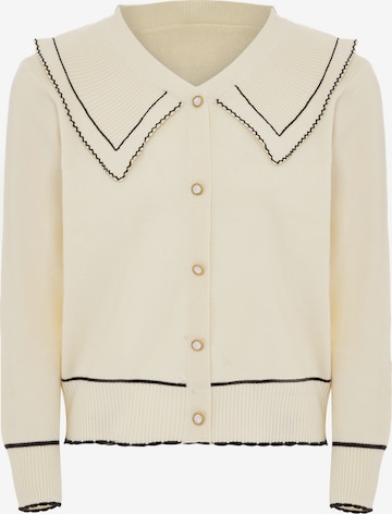NAEMI Knit Cardigan in White: front