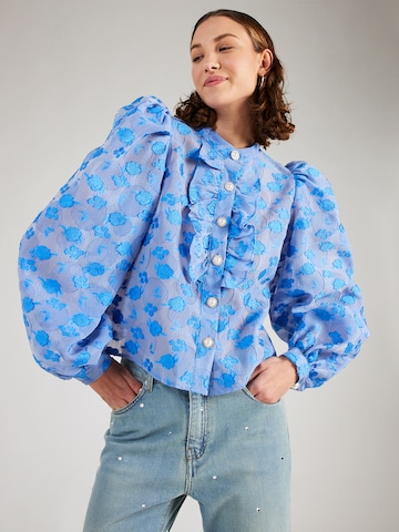 Custommade Blouse 'Dolina' in Blauw: voorkant