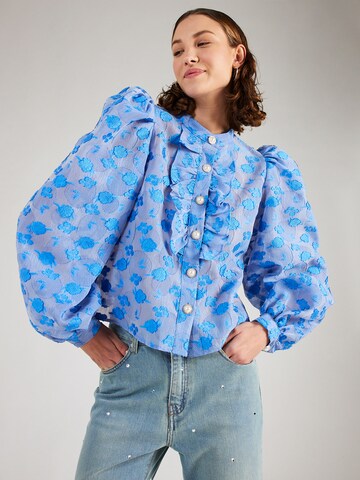 Custommade Blouse 'Dolina' in Blauw: voorkant