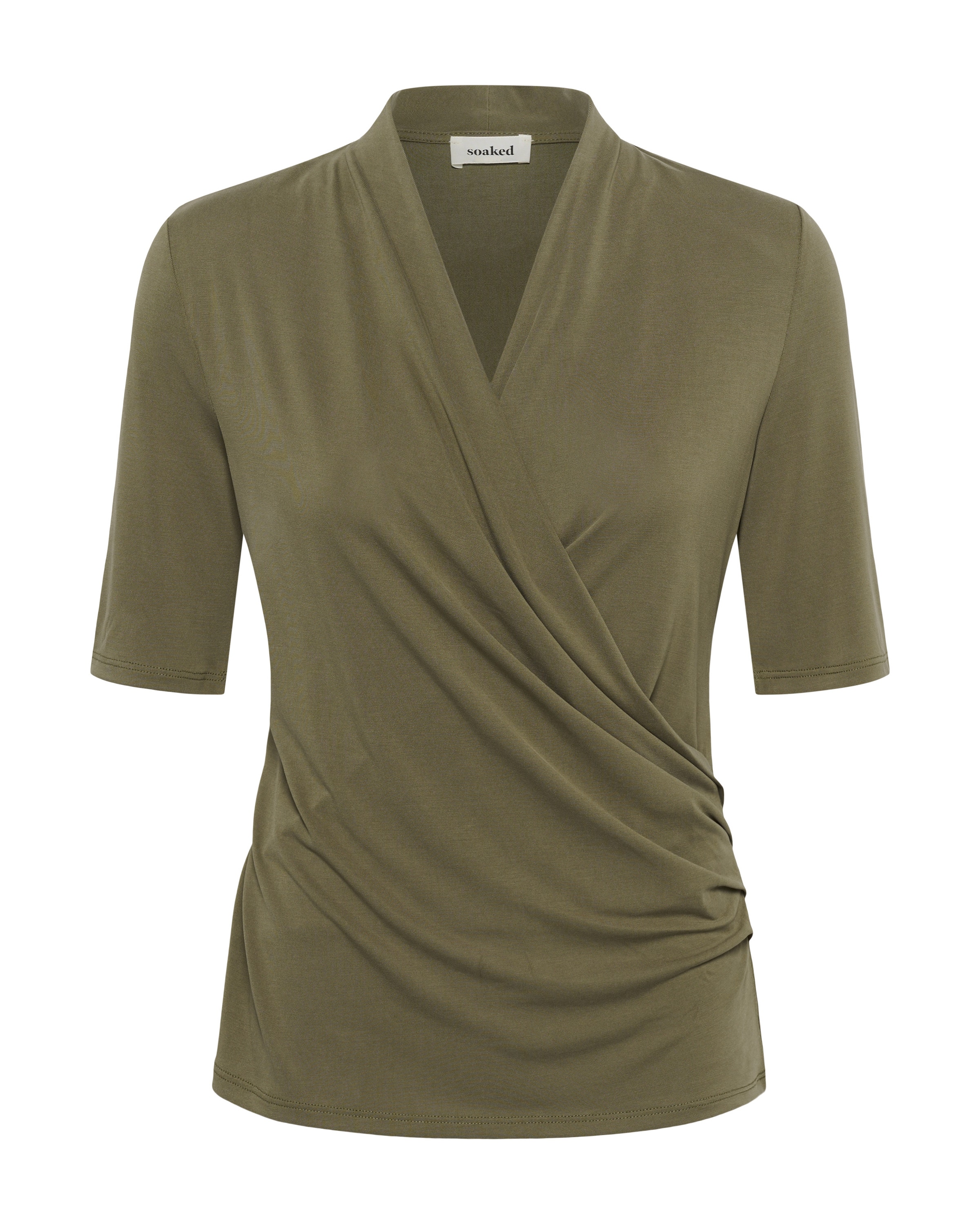 SOAKED IN LUXURY Chemisier 'Columbine' en L en olive, Vue avec produit
