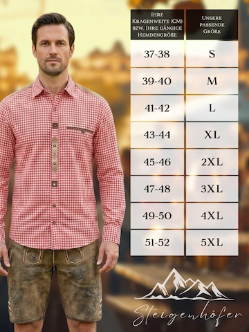 Steigenhöfer Regular fit Button Up Shirt 'Leopold' in Red