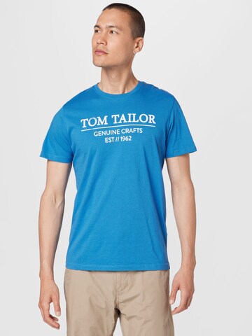 Coupe regular T-Shirt TOM TAILOR en bleu : devant