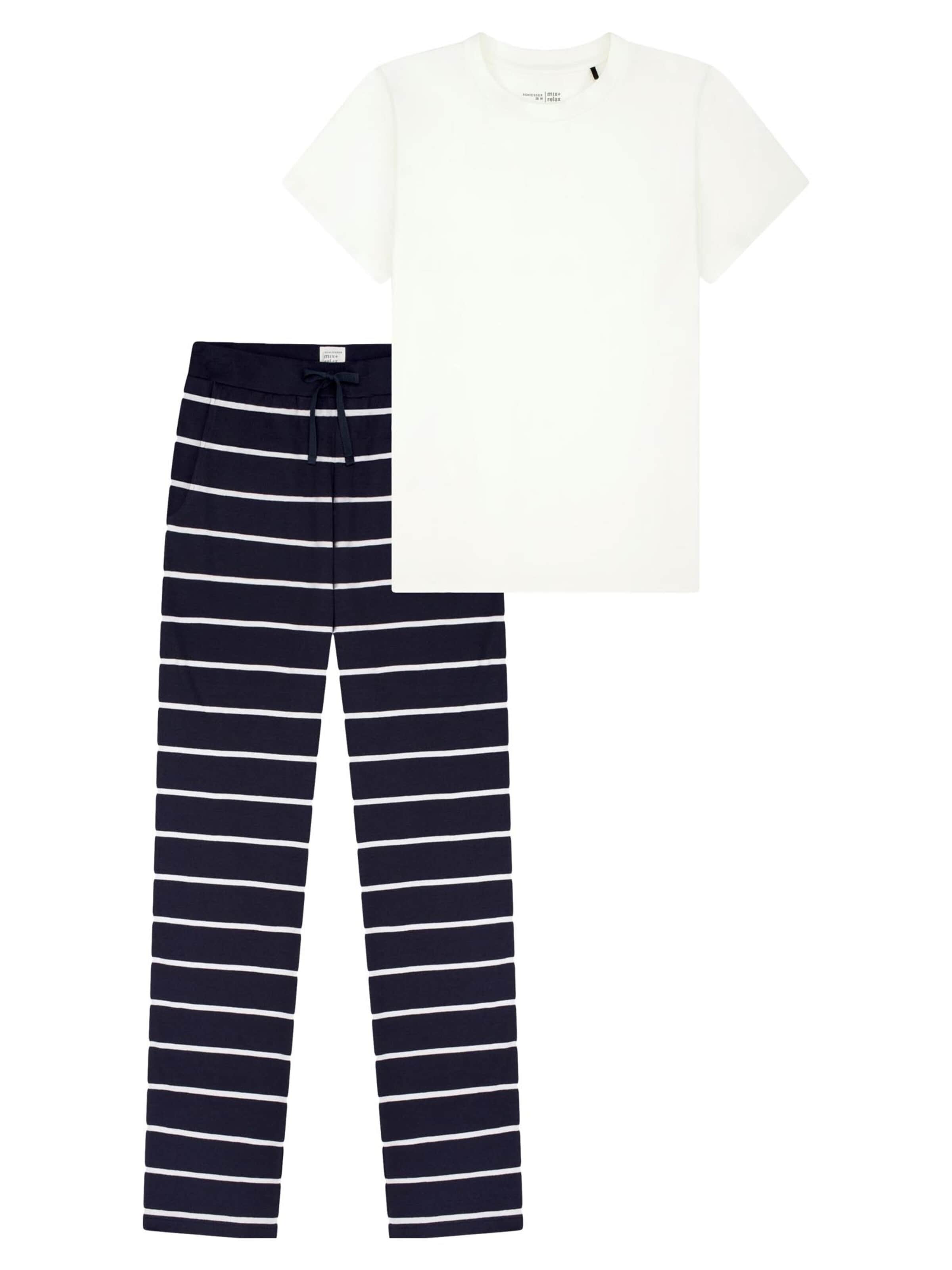 SCHIESSER Pajama 'Mix & Relax' in Blue: front