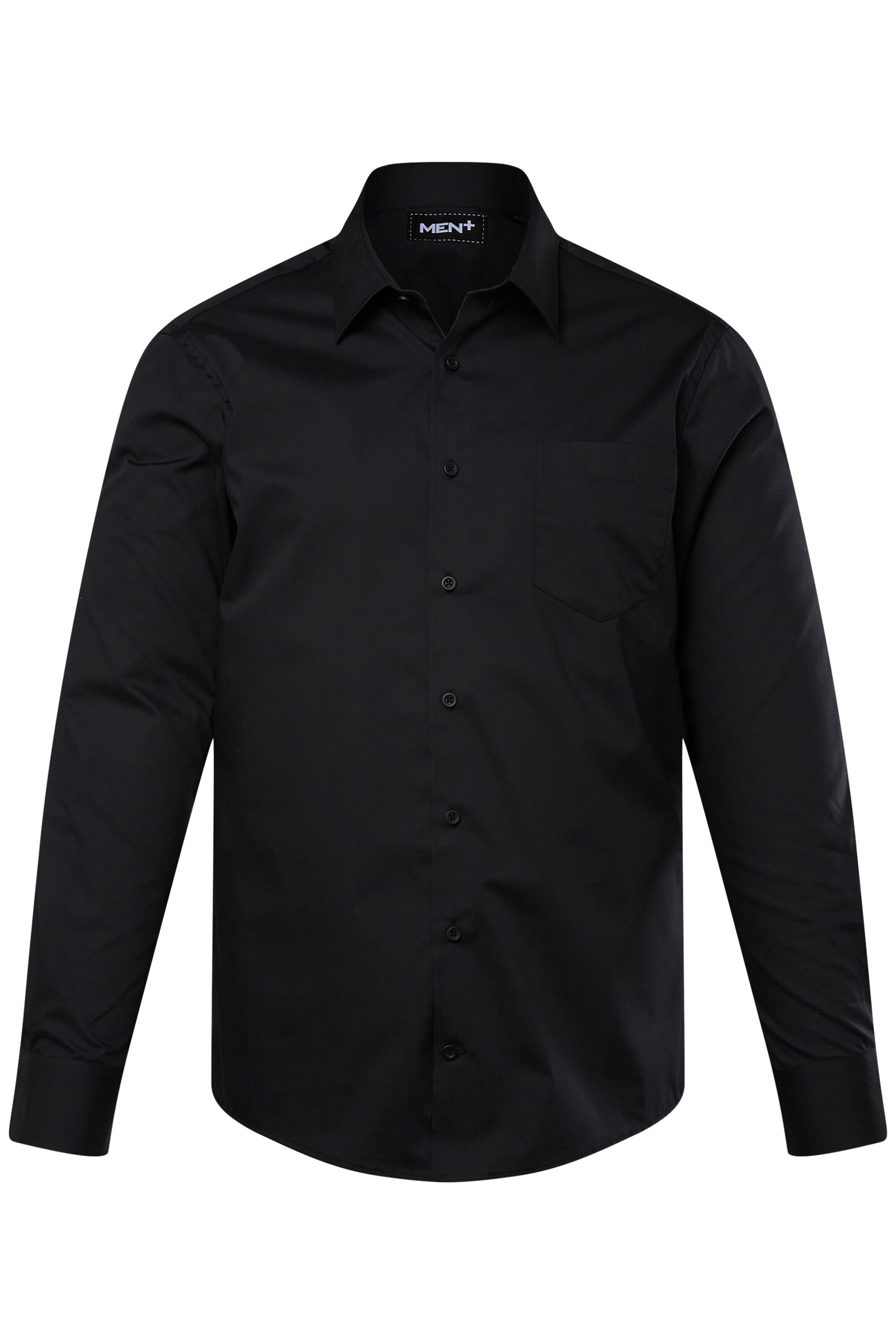 Men Plus Comfort fit Zakelijk overhemd in Zwart: voorkant