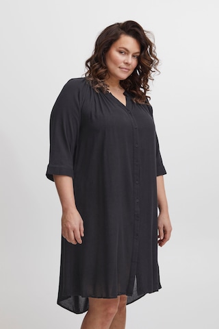 Fransa Curve Shirt Dress 'pjoyce Dr 1' in Black: front