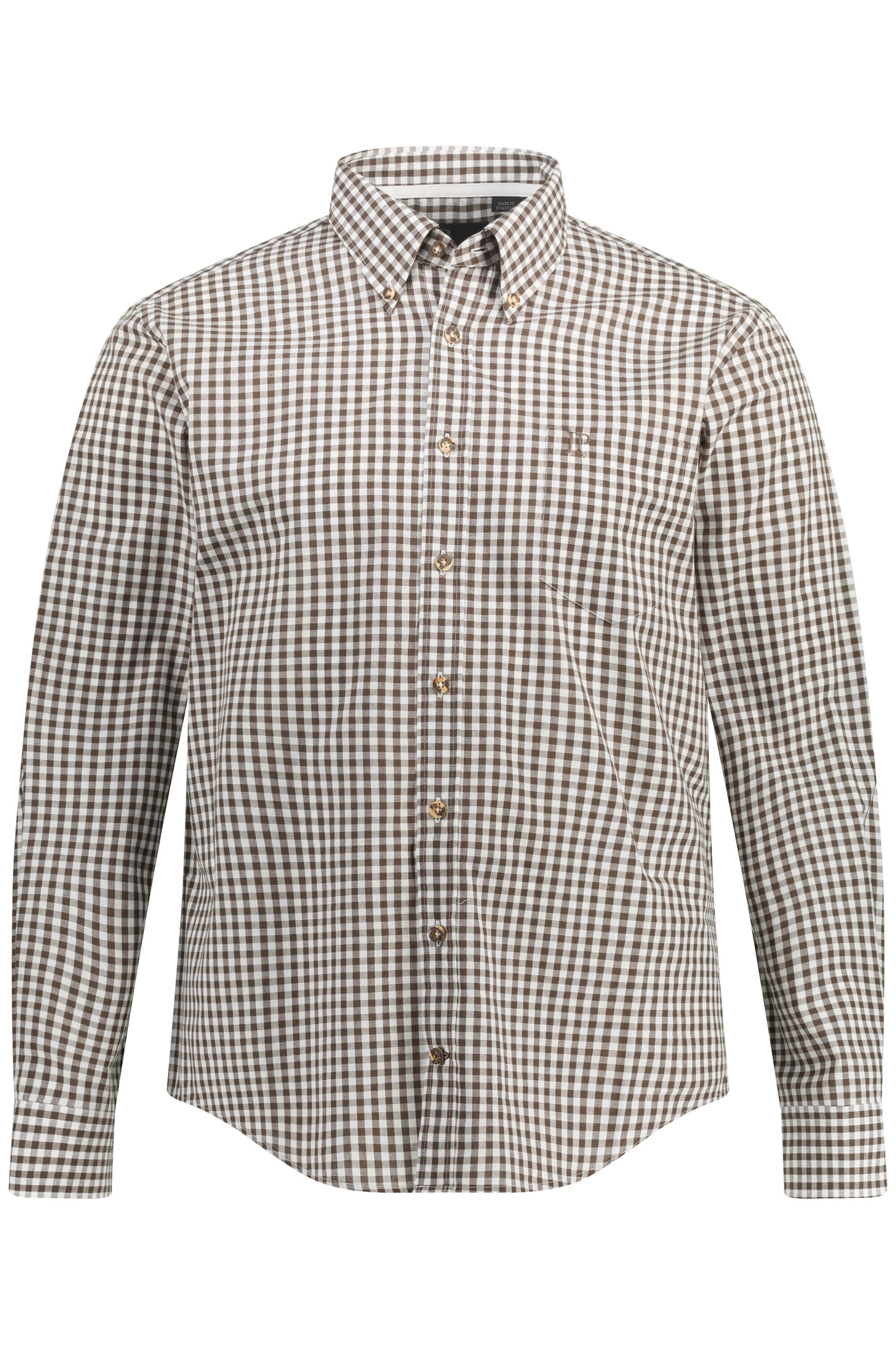 JP1880 Regular Fit Hemd in Braun: Vorderseite