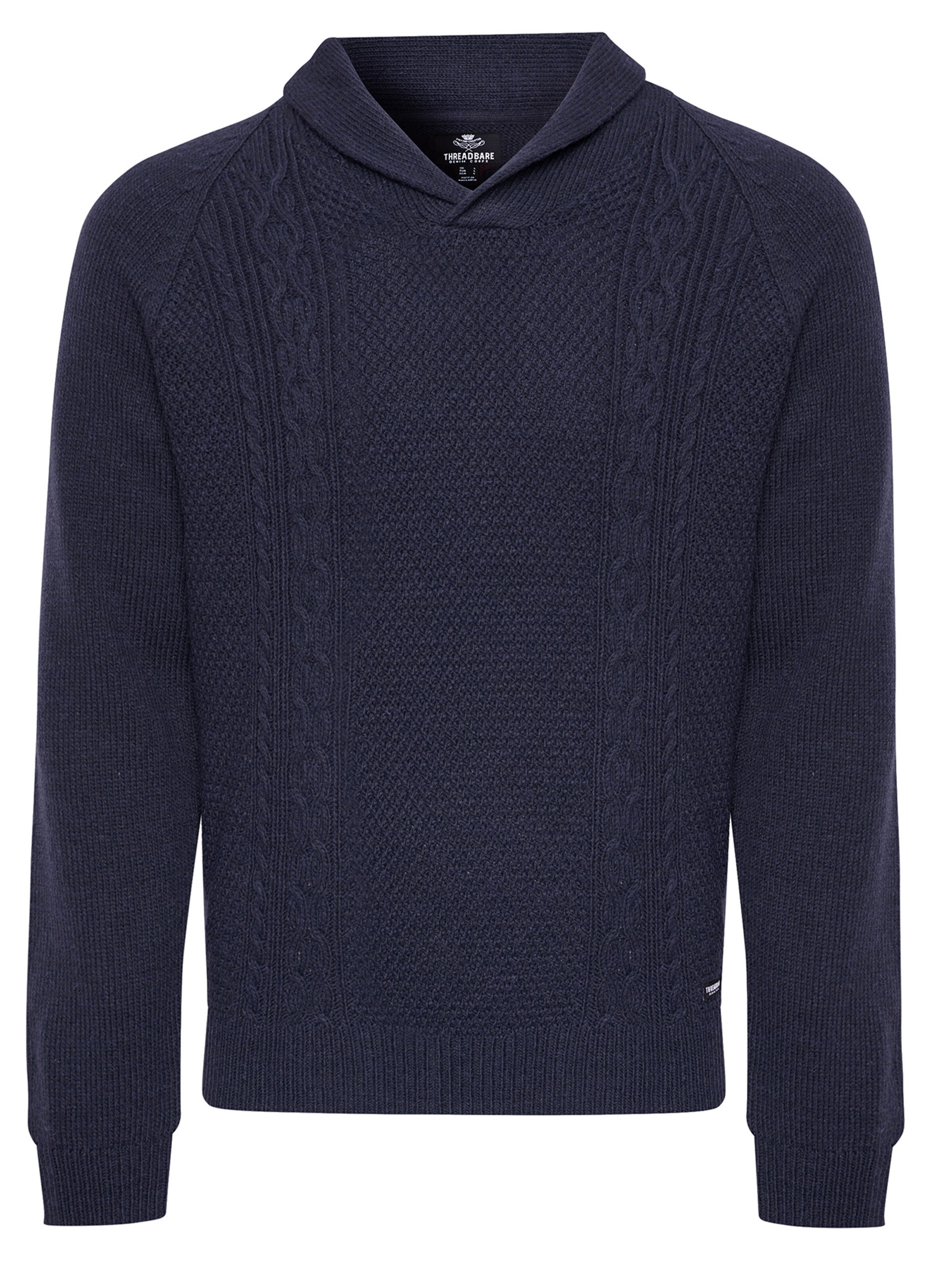 Threadbare Sweater 'Trojan' in Blue: front