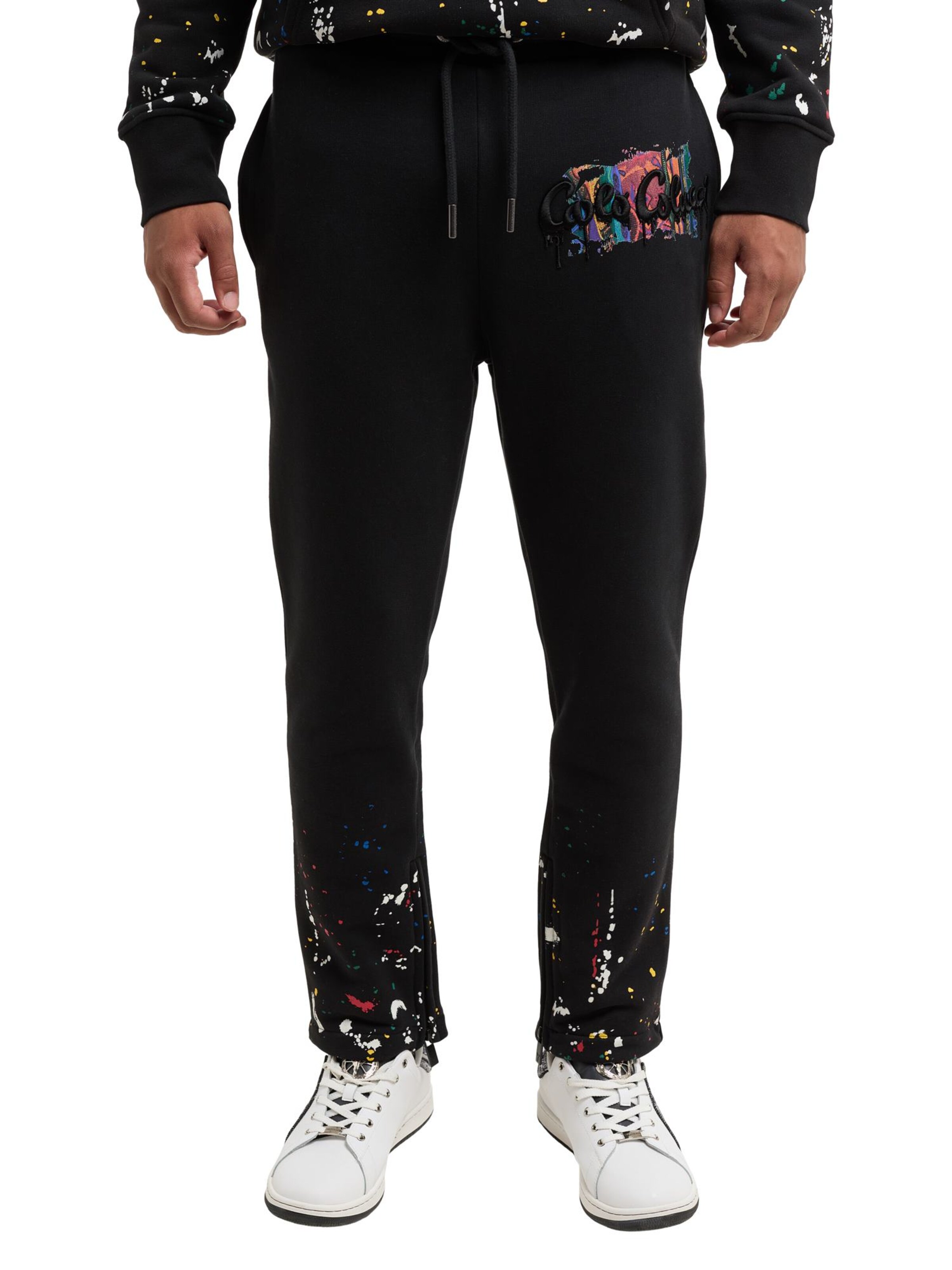 Carlo Colucci Regular Hose in Schwarz: Vorderseite