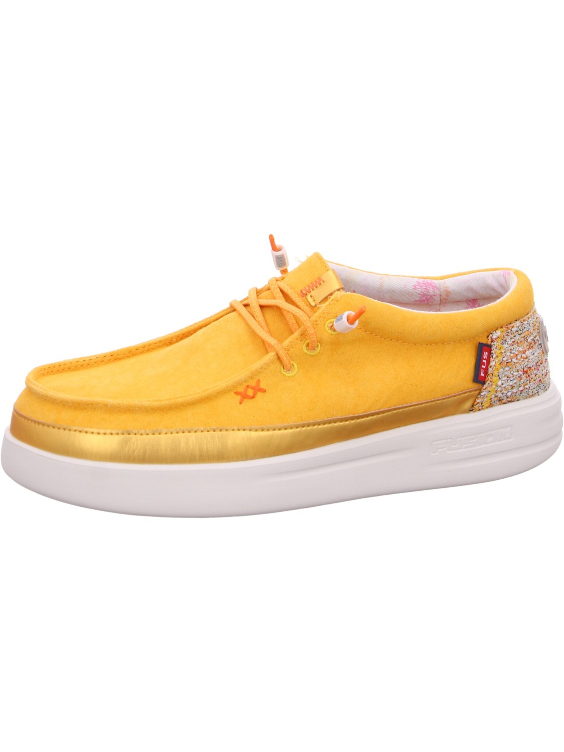 Fusion Schnürschuh 'Fusion Leinenschuh Gelb'‌‌‌‌‌‌‌‌‌‌ in Gelb: Vorderseite