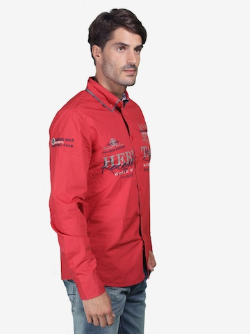 KOROSHI Slim Fit Hemd in Rot