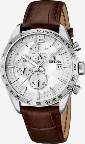 FESTINA Analogové hodinky 'Chronograph TIMELESS CHRONOGRAPH' – stříbrná: přední strana