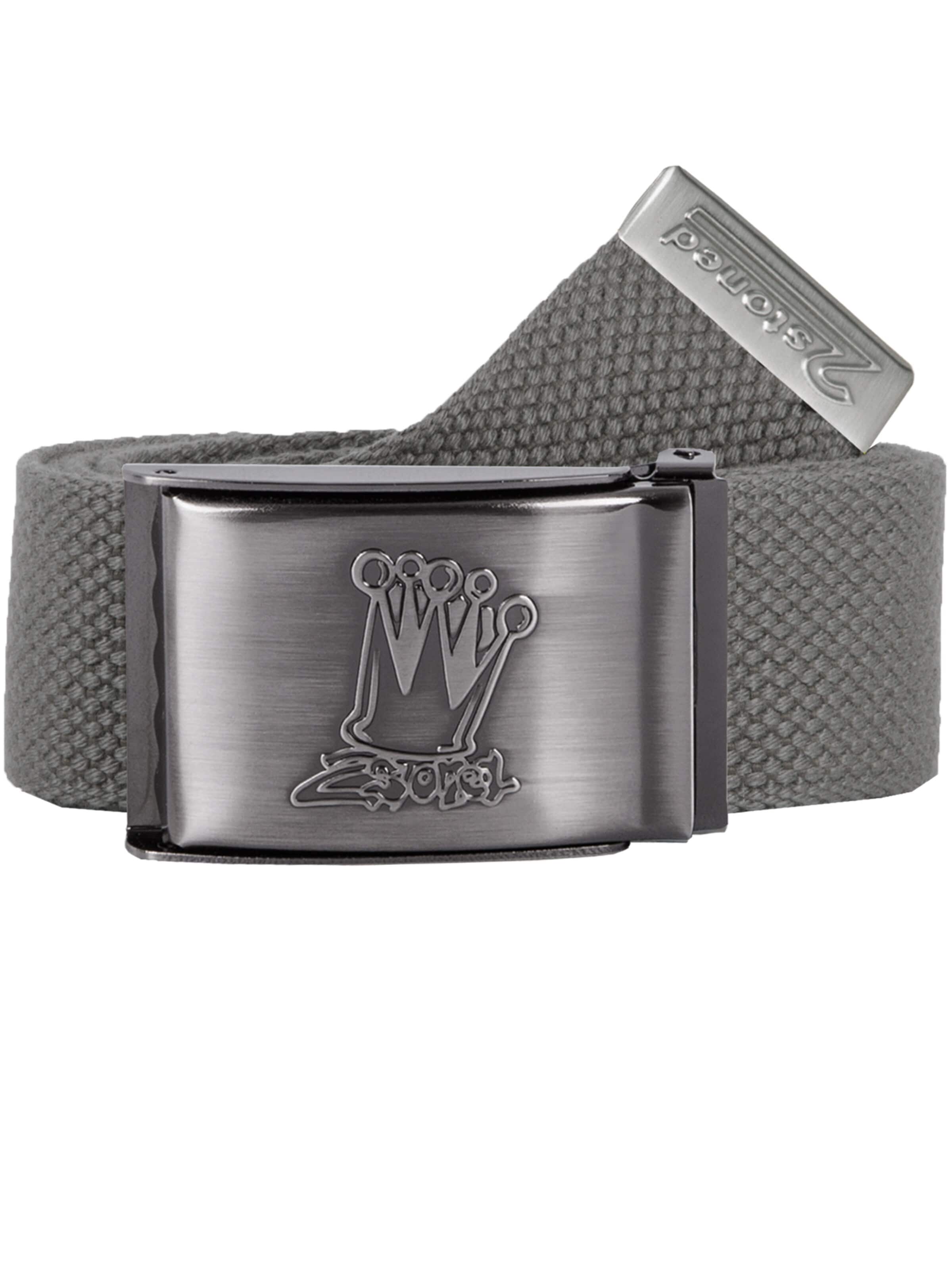 2Stoned Belt 'Classic Crown Matt' in Grey: front