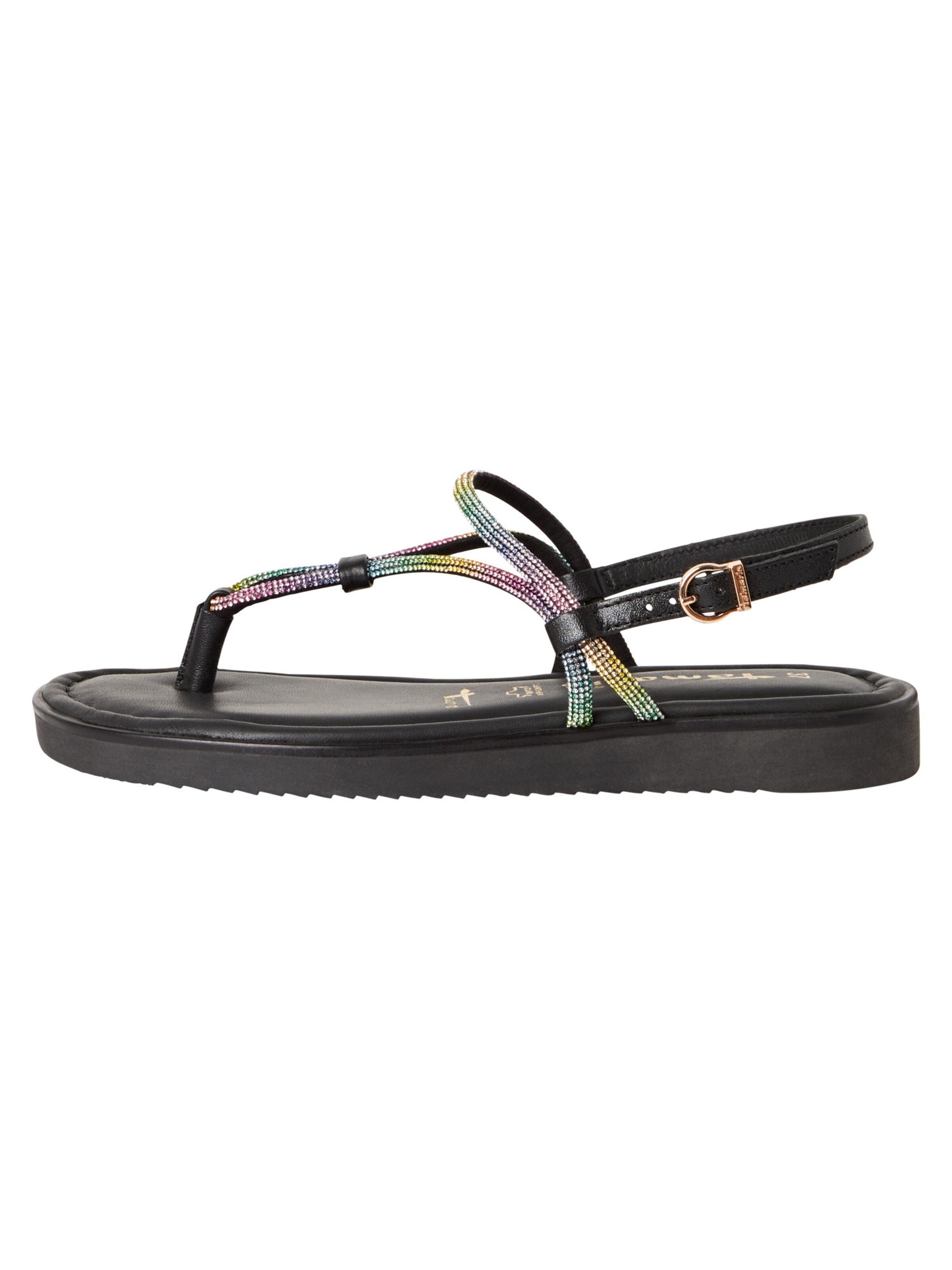 Tamaris T-bar sandals in Black