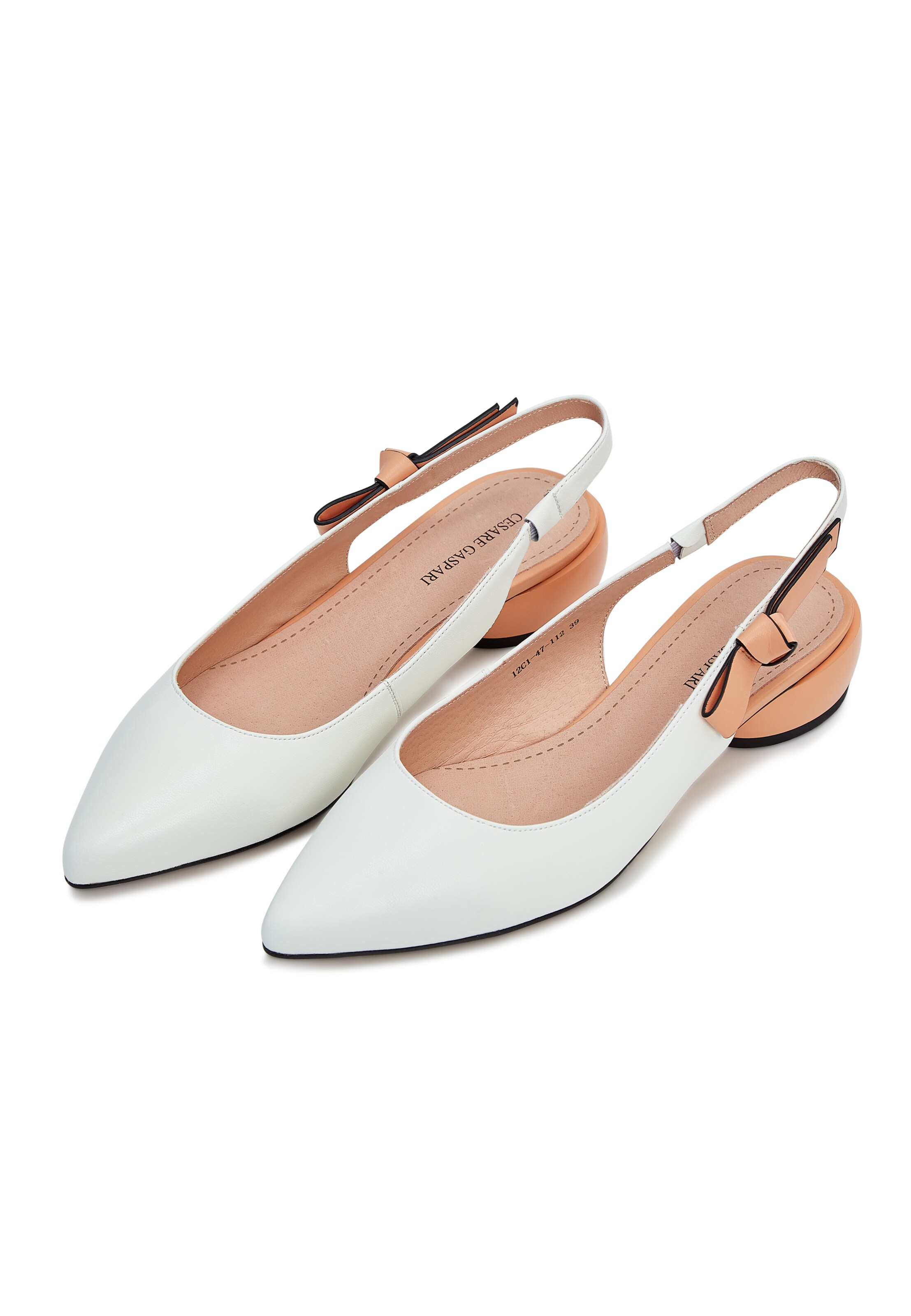 CESARE GASPARI Strap ballerina 'Maria' in White