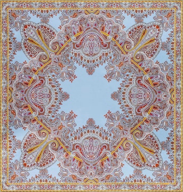 Foulard ' PAISLEY REFLECTION ' di Roeckl in blu: frontale