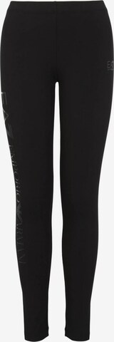 EA7 Emporio Armani Skinny Leggings in Black: front