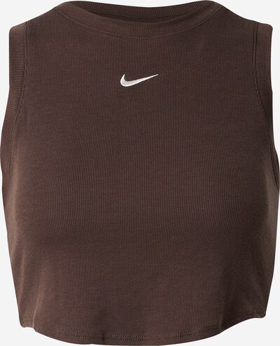 Nike Sportswear Top 'ESSENTIAL' en chocolate / blanco, Vista del producto