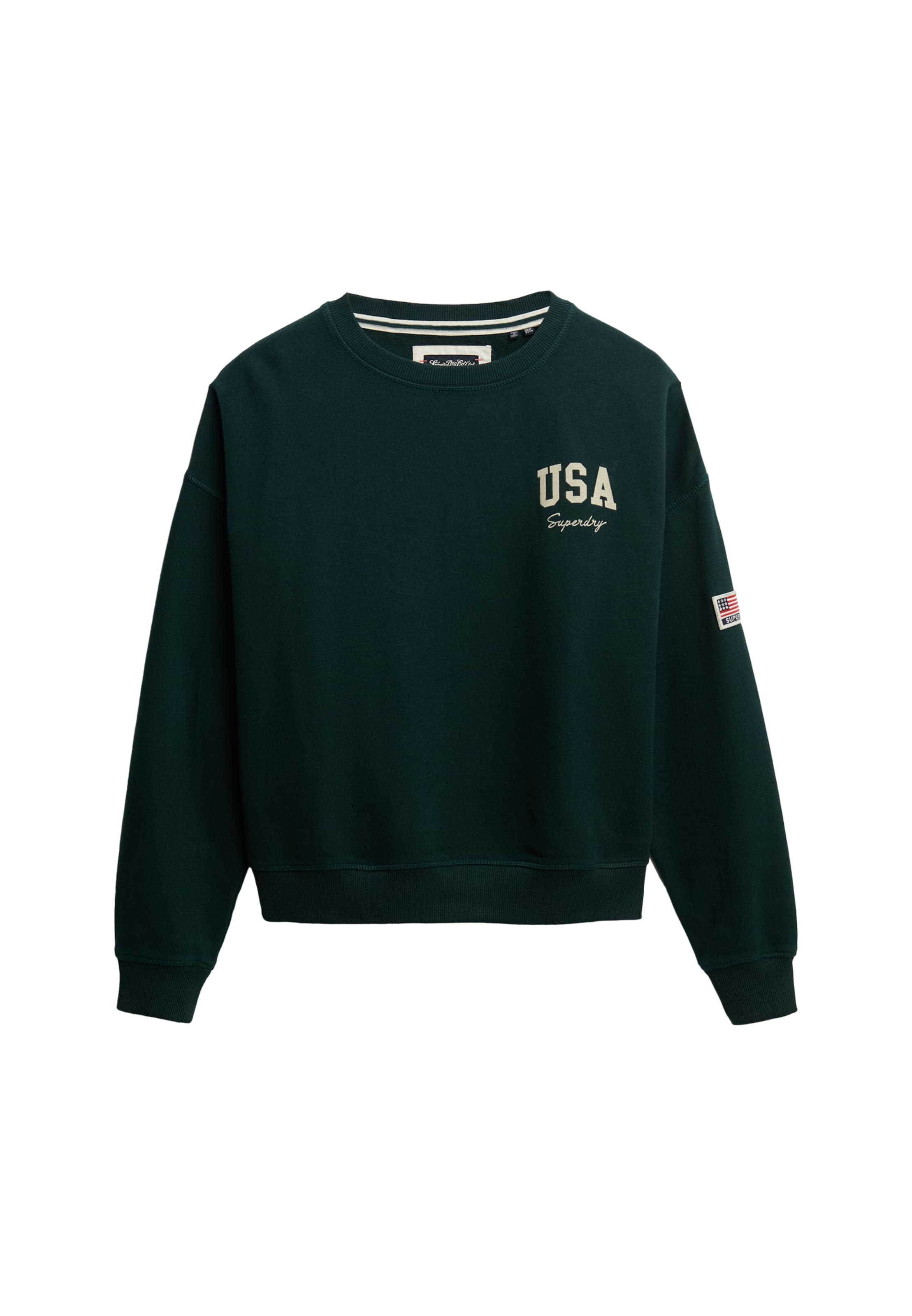 Sweat-shirt 'Athletic Essentials' Superdry en vert : devant