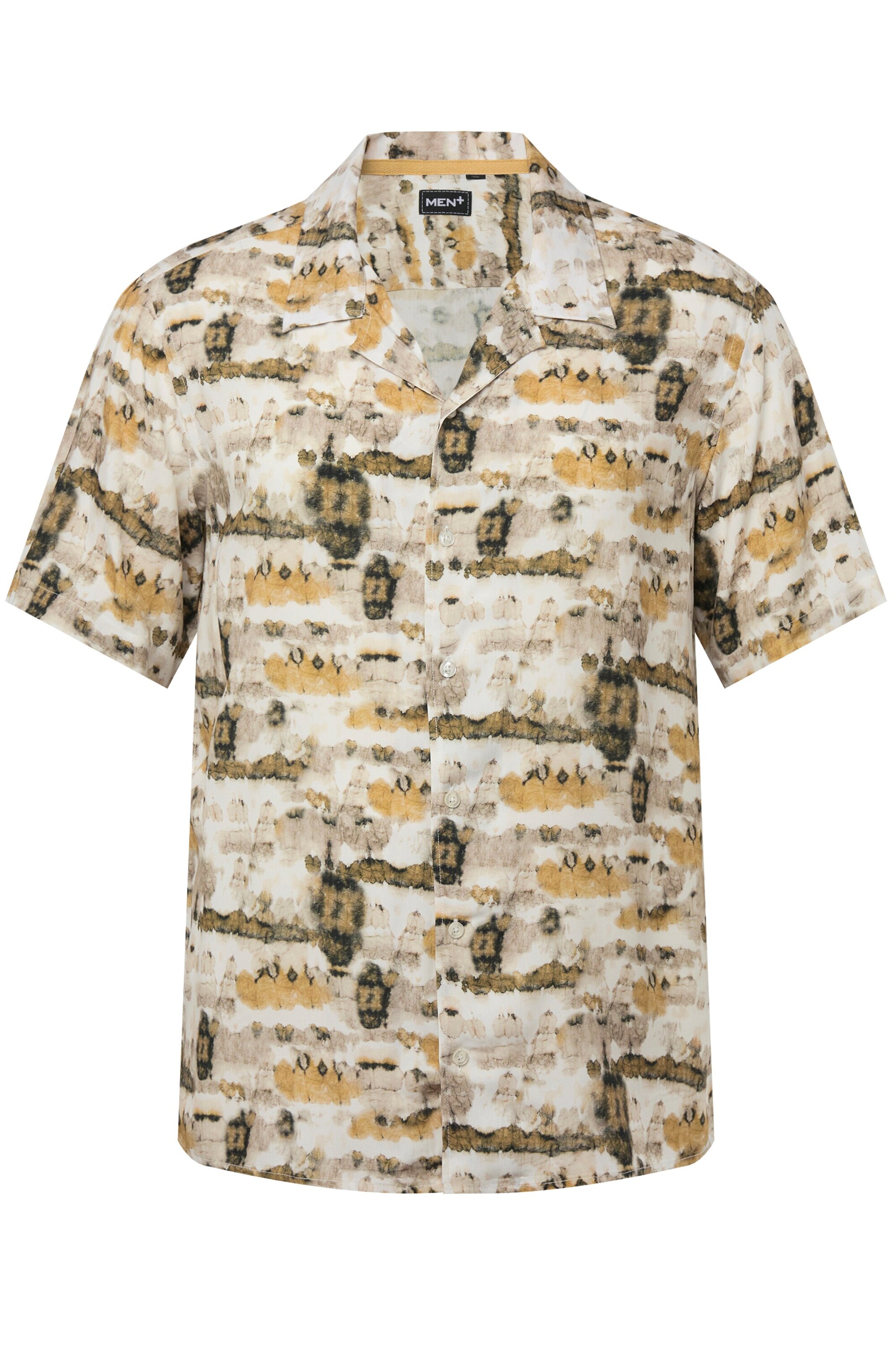 Men Plus Regular fit Button Up Shirt in Beige: front