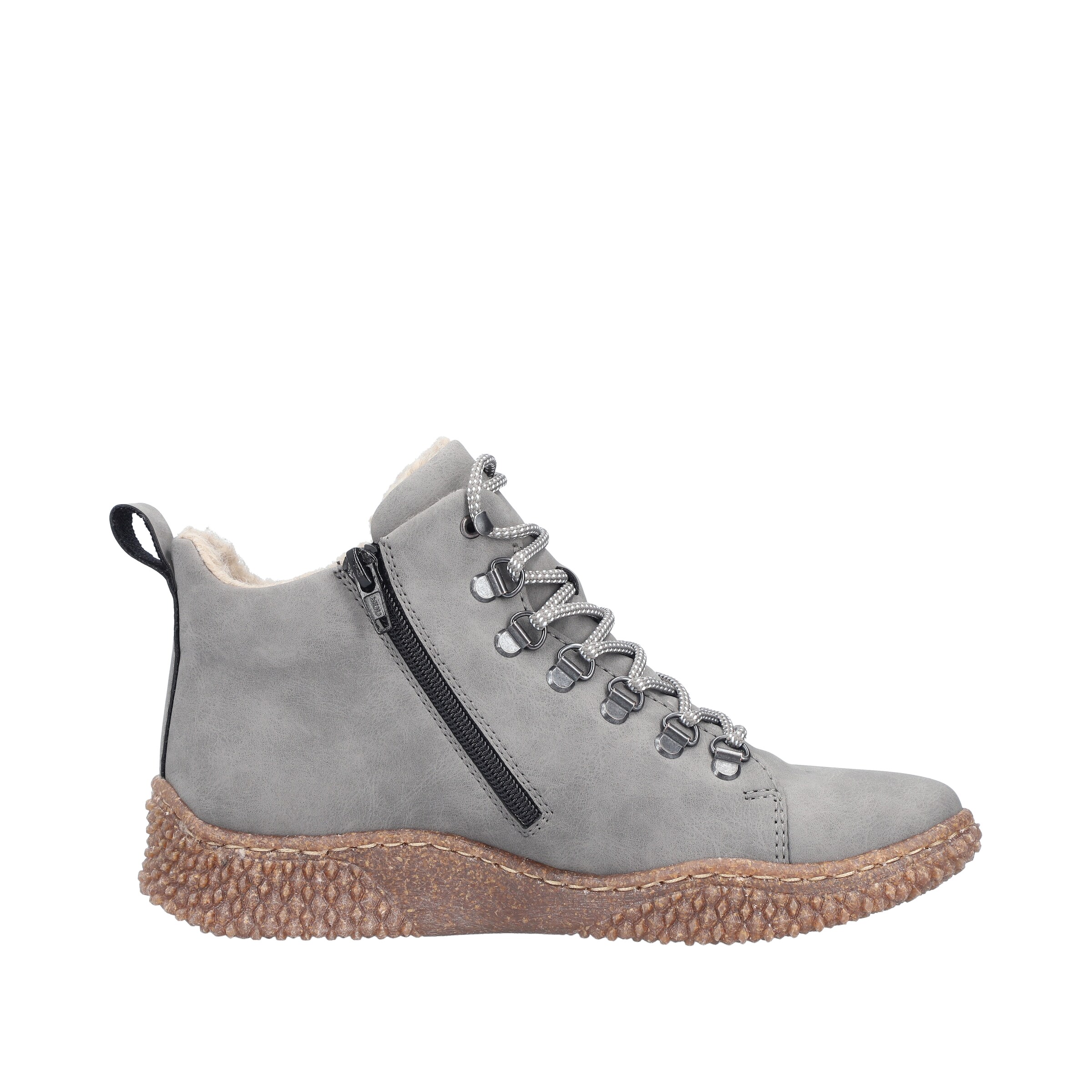 Rieker Lace-Up Ankle Boots in Grey