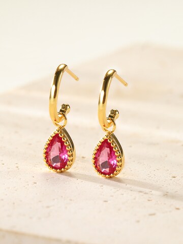 Hey Happiness - Pendientes 'July Birthstone' en oro