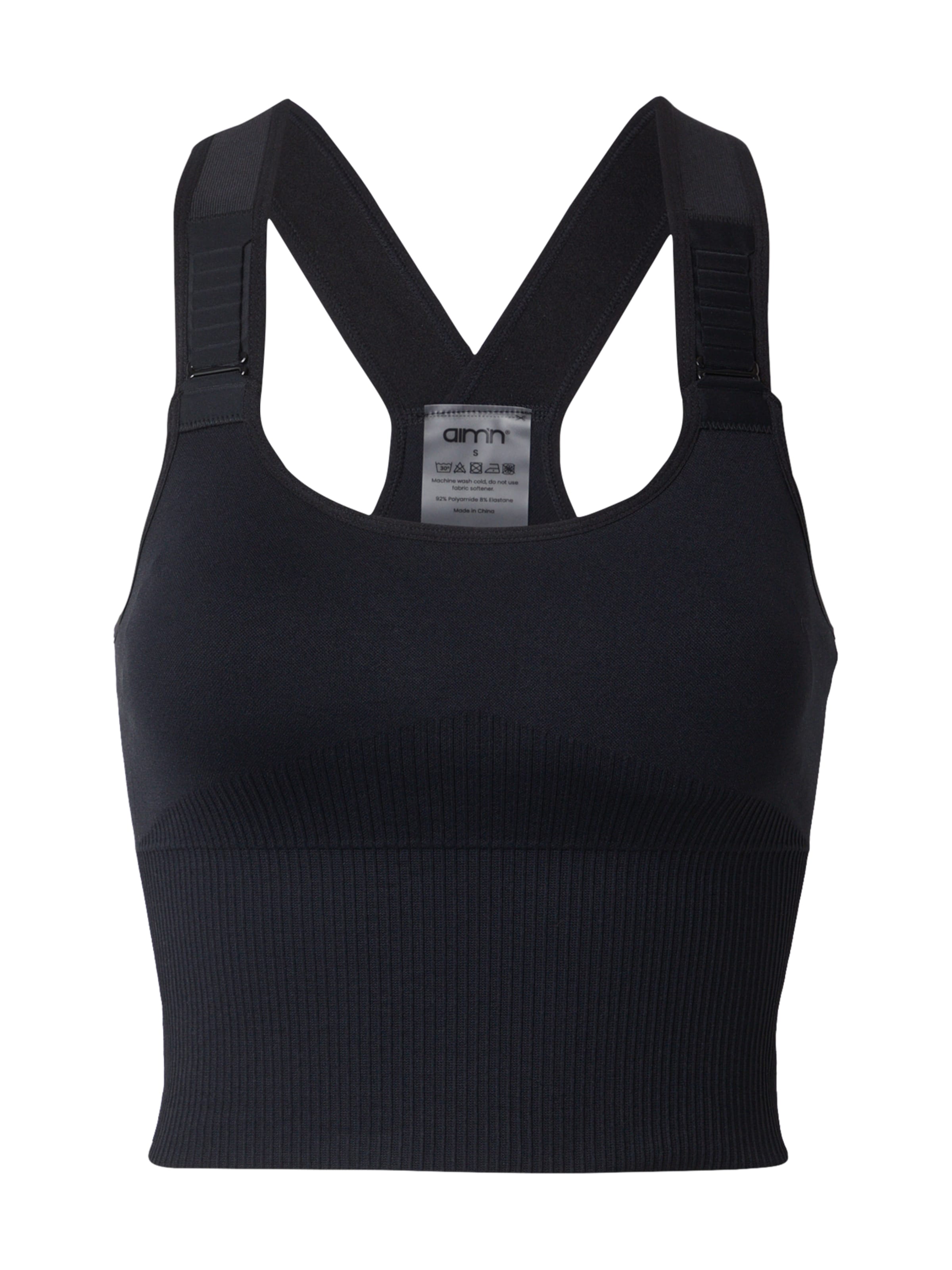 Bustino Reggiseno sportivo di Aim'n in nero: frontale