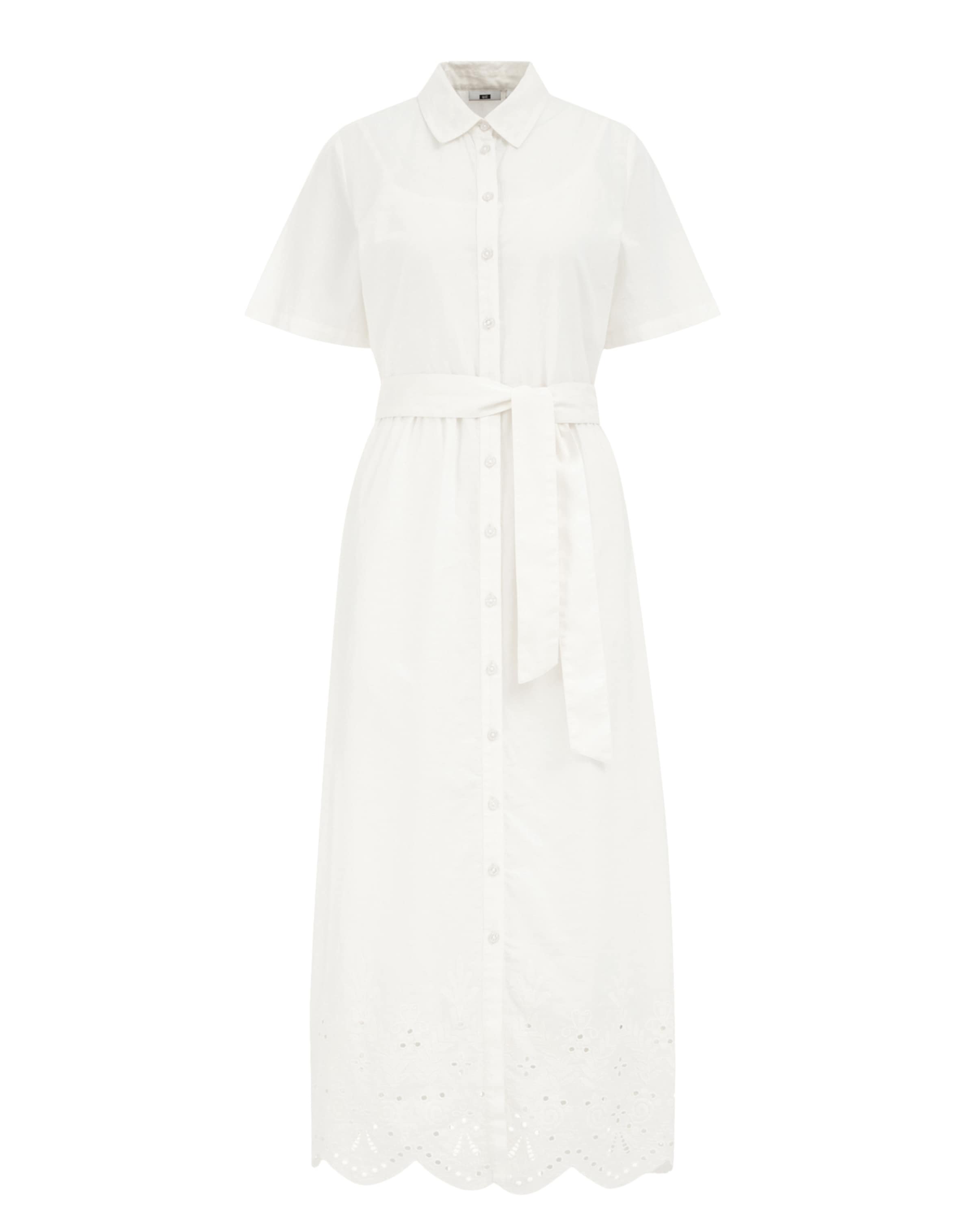 WE Fashion - Vestido camisero en blanco: frente