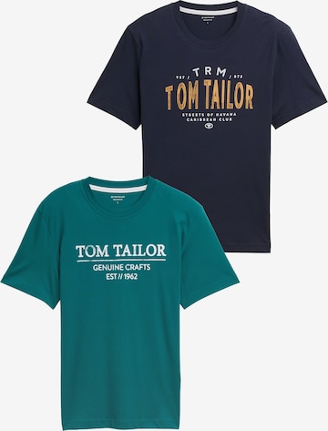 T-Shirt TOM TAILOR en bleu : devant