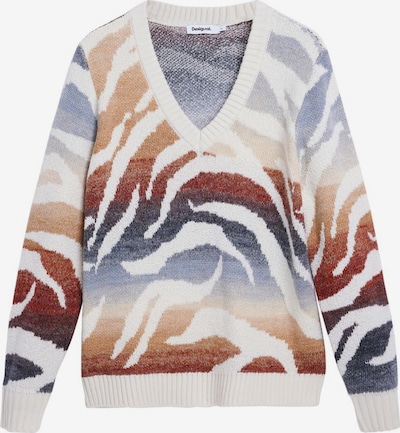 Megztinis iš Desigual, spalva – kremo / mėlyna / tamsiai mėlyna jūros spalva / ruda / balta, Prekių apžvalga