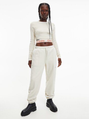 Loosefit Pantalon Calvin Klein Jeans en blanc